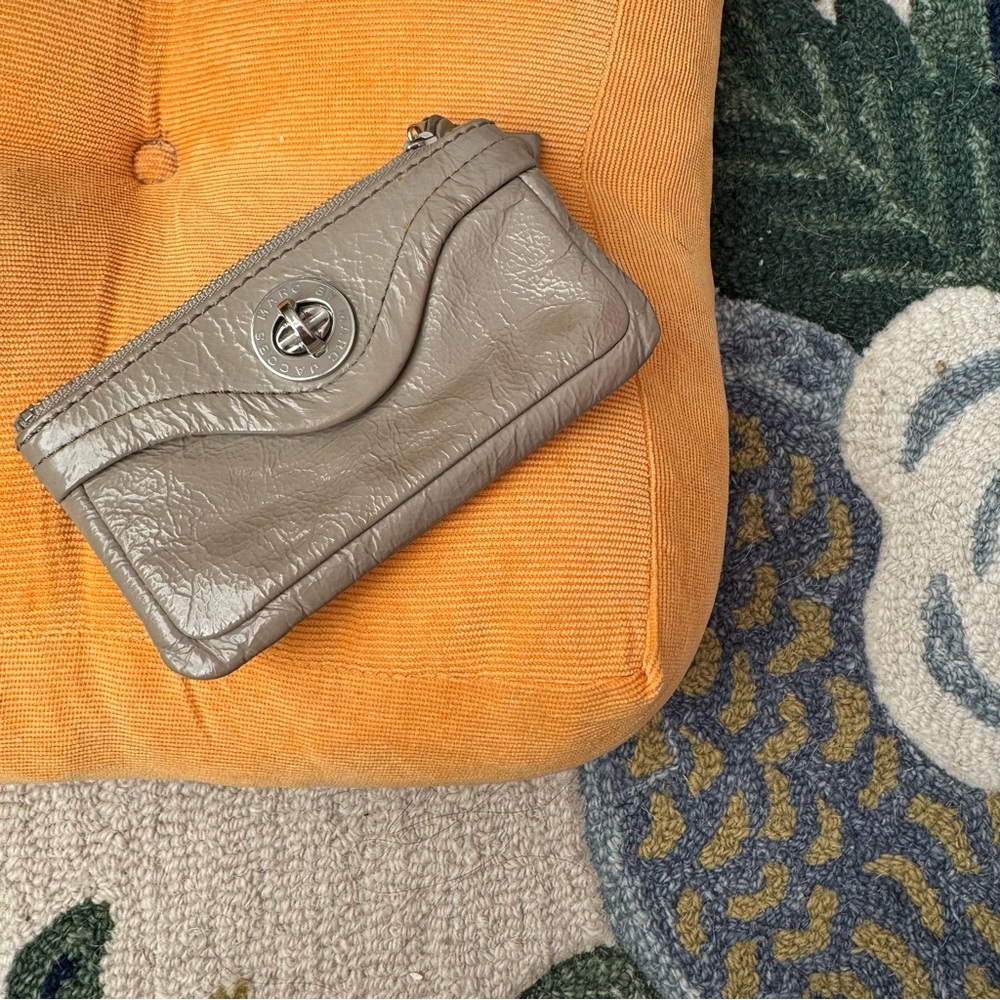 Marc by Marc Jacobs beige Patent Leather Coin Purse Key Pouch Wallet